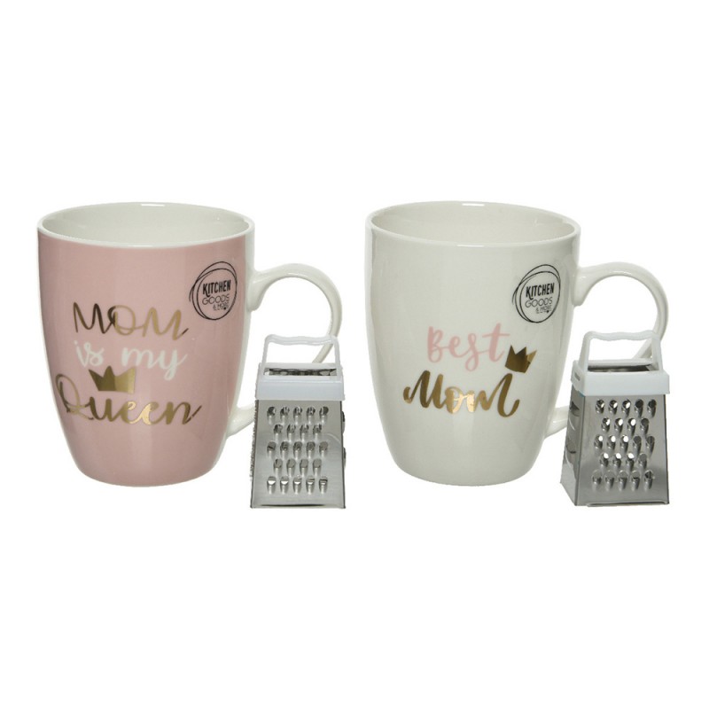 Set taza de porcelana 8,5x12x10cm dia de la madre