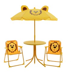 Conjunto infantil de mesa y dos sillas modelo leon