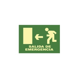 Cartel señal salida de emergencia (iz) 32x16cm
