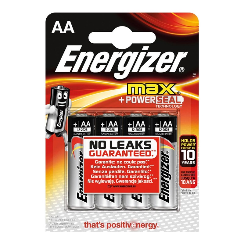 Pila energizer max powerseal technology  lr6 aa (blister 4 pilas)