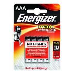 Pila energizer max powerseal technology lr03 aaa (blister 4 pilas)