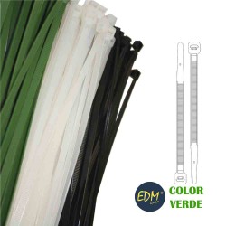 Bridas verdes 150x3,5 mm (bolsa 100 uni)