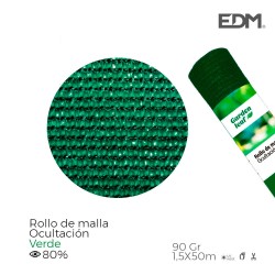 Rollo malla verde 80% 90gt 1,5x50mts