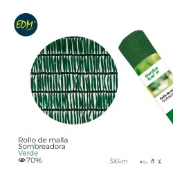 Malla plegable verde 70% 3x4m