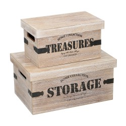 *ult. unidades* caja de almacenamiento de madera 2 piezas