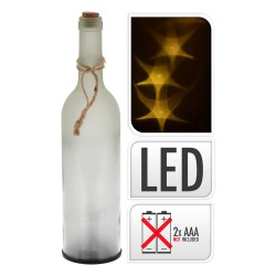 Botella de cristal decorativa con led 29cm pilas 3xaaa no incluidas