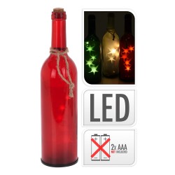 Botella de cristal decorativa con led 29cm 3xaaa pilas no incluidas colores surtidos