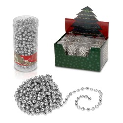 Cadena de bolas decorativas navideño 750cm color plata