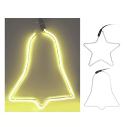 *ult. unidades*  figura tubo flexiled "efecto neon" amarillo medidas: campana 39,5x29cm estrella 29,5x29,5cm diseño surtidos