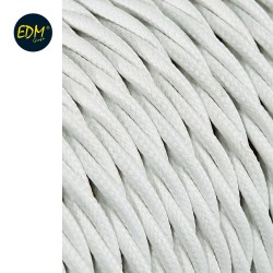 Cable textil trenzado 2x0,75mm 25mts blanco  euro/mts