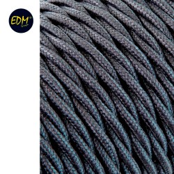Cable textil trenzado 2x0,75mm c-63 gris oscuro seda 5m