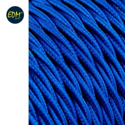 Cable textil trenzado 2x0,75mm c-75 azul seda 5m