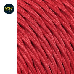Cable textil trenzado 2x0,75mm c-62 rojo 5m