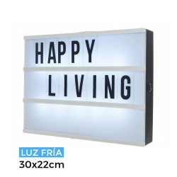 Caja de mensajes de led luz fria 30x22x4,5cm