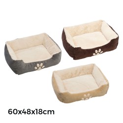 Cama de pana para perros y gatos 60x48x18cm