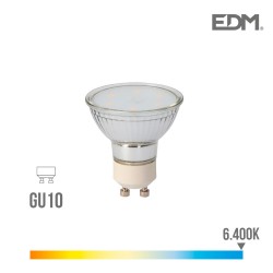 Bombilla dicroica cristal led gu10 5w 400 lm 6400k luz fria edm