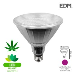 Bombilla grolux par38 led e27 13w 110 lm luz lila ideal para el crecimiento de plantas edm