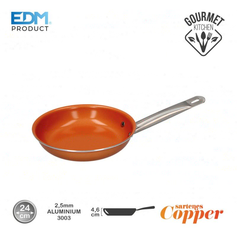 Sarten antiadherente - "copper line" - excilon tecnology - ø24cm - edm