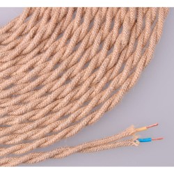 Cable  de cuerda de yute tejida y trenzada 2x0,75mm   euro/mts