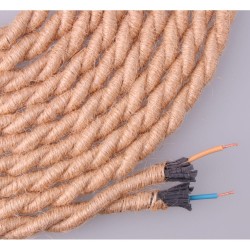 Cable de cuerda de yute trenzado  2x0,75mm aprox  ø10mm  euro/mts