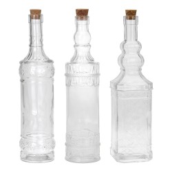 *ult.unidades*  botella cristal transparente 3 modelos surtidos