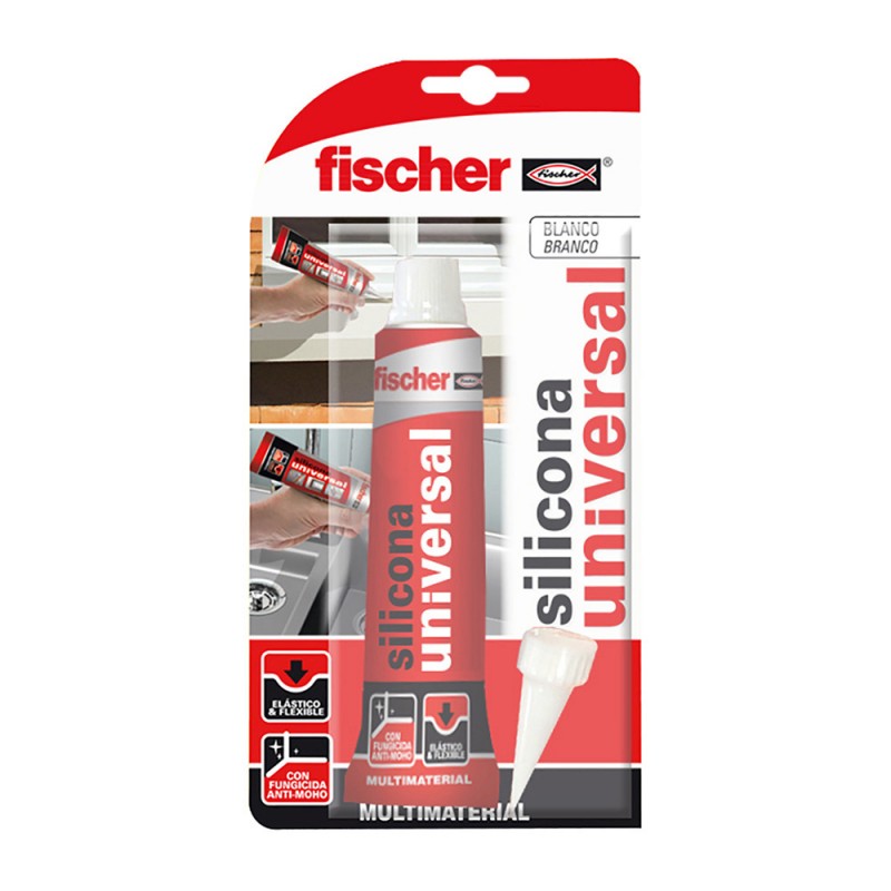 Blister silicona universal transparente fischer 50ml