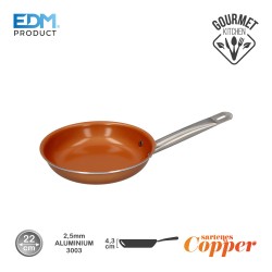 Sarten antiadherente - "copper line" - excilon tecnology - ø22cm - edm
