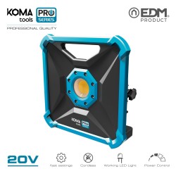 Foco proyector led 20w 1.800 lumens 20v (sin bateria y cargador)  koma tools pro series battery edm