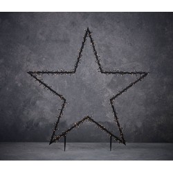 Estrella para exterior con guirnalda de 150leds luz calida 60x73cm