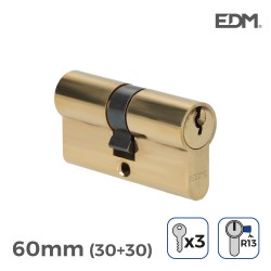 Bombin laton 60mm (30+30mm) con 3 llaves de serreta incluidas edm