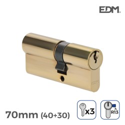 Bombin laton 70mm (40+30mm) con 3 llaves de serreta incluidas edm