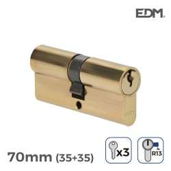 Bombin laton 70mm (35+35mm) con 3 llaves de serreta incluidas edm