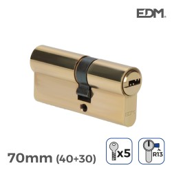 Bombin laton 70mm (40+30mm) con 5 llaves seguridad incluidas edm