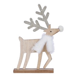 Figura decorativa madera modelo ciervo color dorado 22x13x4cm 