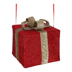 Caja roja de regalo para decoración 30x30x25cm  