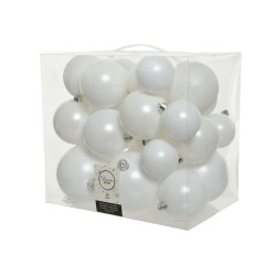 Caja de 26 bolas blancas varios tamaños