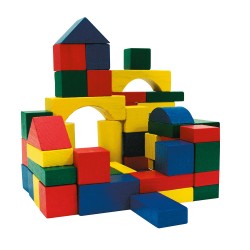 Block piezas de madera en un cubo 100 piezas