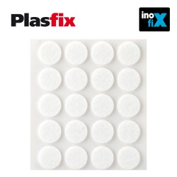 Pack 20 fieltros blanco sinteticos adhesivos diametro 17mm plasfix inofix