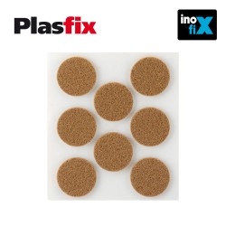 Pack 8 fieltros marron sinteticos adhesivos diametro 27mm plasfix inofix