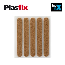 Pack 5 fieltros marron sinteticos adhesivos 95x12mm plasfix inofix