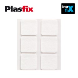 Pack 6 fieltros blanco sinteticos adhesivos 31x31mm plasfix inofix