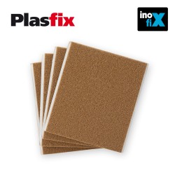 Pack 4 fieltros marron sinteticos adhesivos 100x85mm plasfix inofix