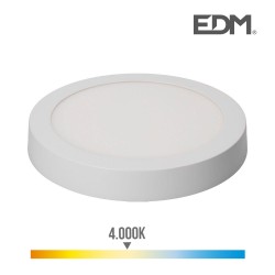 Downlight led superficie 20w 1500 lumens 4.000k luz dia blanco edm