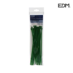Bridas verdes 150x3,5 envasadas (bolsa 25 unid.) edm