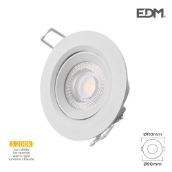 Downlight led empotrar 5w 3.200k redondo marco blanco edm